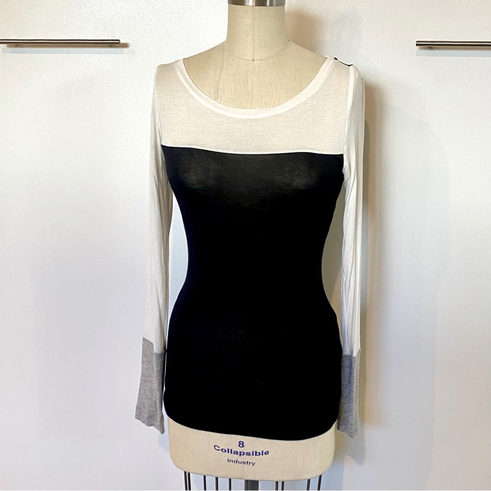 Club Monaco Color Block Long Sleeve Shirt - sz S